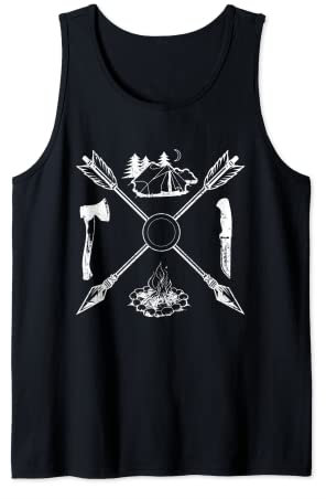 Bushcraft Axe Knife Survival Outdoor Camping Bushcrafter Tank Top