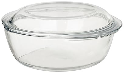 Pirex Casseruola per cuocere il pane in Vetro Lt 2,2, Coperchio Lt 0,8