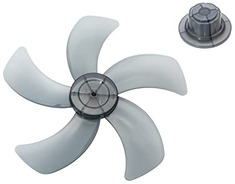 MSemis 14Zoll 15Zoll Universal Kunststoff Lüfterflügel 5/7 Blätter Rotorblatt Platik Ventilatorblatt Ersatzteile für Standventilator Tischfan Grau D 15 Inch