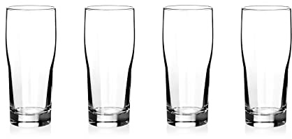North Mountain Supply Brewhouse Beer Glasses – Stackable – 20 oz – Set of 4 – Break-Resistant – Made in USA – Crystal Clear Glass
