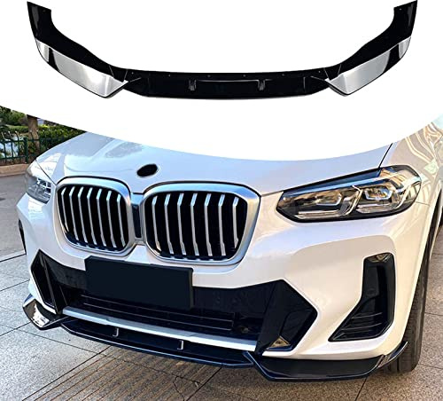 FINMOKAL Glänzend schwarzes Frontspoilerlippen-Kinn-Kit für BMW X3 G01 X4 G02 M Pack 2022+