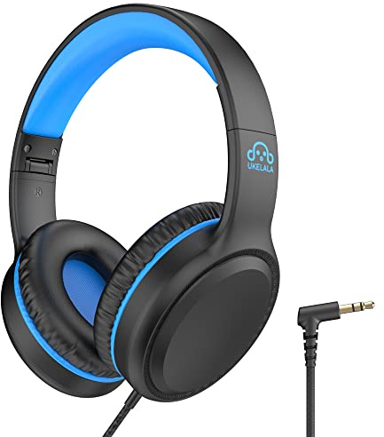 UKELALA On Ear Wired Blue Headphones for Boys Girls Folding Corded Head Phones for Kids Youth Student Children Portable Headphone for School Classroom