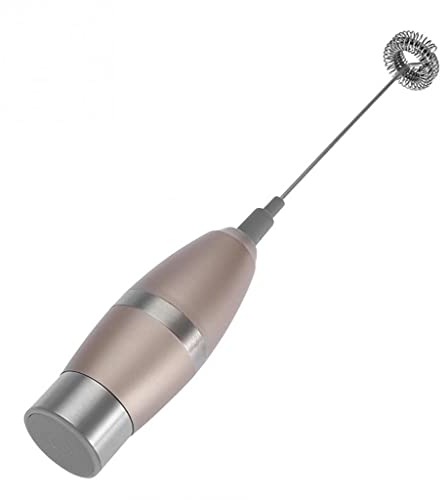 Samnuerly Frullatore Elettrico Montalatte Portatile Doppia Molla Frusta Testa caffè Crema Schiuma Frullatore Frullatore (Oro Rosa 24,2x3,2 Cm)