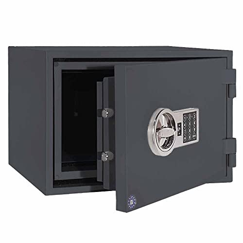 FELGNER Tresor FS 60-32 EL - Möbeltresor Dokumententresor Safe mit elektronischem Sicherheits-Schloss Pin Code | 60 Minuten Feuerschutz | Einbruchsschutz Widerstandsgrad S2 | Graphitgrau (RAL 7024)