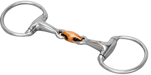 Start Anatomisch Vollgebrochenes Olivgebiss – doppelt gebrochen, mit Kupferstück – German Silver, stabiles, pferdefreundliches Zaumzeug (12,5)