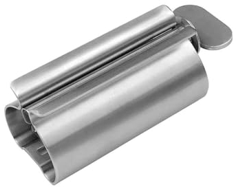 NestNook Zahnpasta-Quetscher – Edelstahl-Tubenquetscher, Metall-Tubenpresse, Zahnpasta-Sitz, Halter und Ständer (Silber 1 Stück)