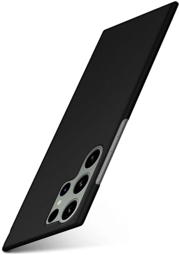 moex für Samsung Galaxy S24 Ultra Hülle Ultra Dünn, Schutzhülle mit erhöhtem Kameraschutz, Slim Cover Hardcase Backcover, Dünnste Handyhülle Minimalistisch Alpha Case, Matt Schwarz