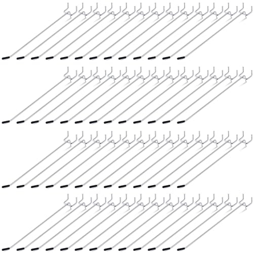 Moxweyeni 100 Pcs Pegboard Hooks Peg Board Organizer Accessories Holders Hanging Stainless Steel Display Wall Hooks for 1/8 and 1/4 Pegboard Wall for Garage Storage Tools(8 Inch)