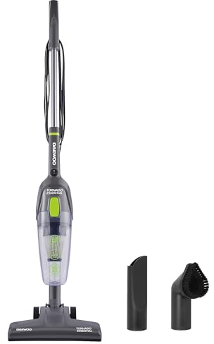 Daewoo Tornado Essential 2 In 1 Corded Vacuum, Upright And Handheld With 5 Metre Cord, Lightweight, 0.6L Capacity, Washable HEPA Filter, For All Floors And Upholstery, Grey