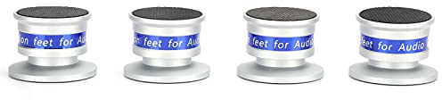 MUNEFE HiFi Speaker Isolation Stand Feet Pad, Stainless Steel Speaker Spike Shock Absorber Vibration Dampener for CD DVD(Silver)