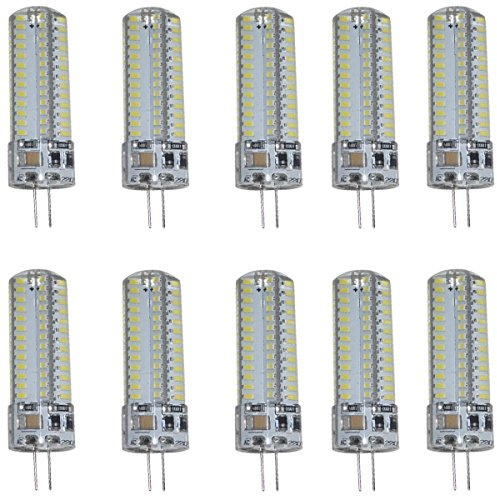 Aoxdi 10 Stück G4 LED Lampen 6W, Kaltweiß, LED Leuchtmittel | 104 SMD 3014 Nicht Dimmbar Silikon LED Glühbirne G4 Leuchtmittel, AC220-240V