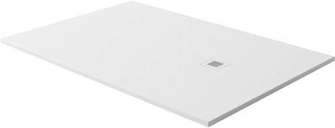 Stone Slate Effect Shower Tray Square Rectangle Wet Room White 30mm Low Profile (1200 x 800 mm White)