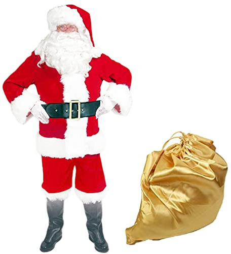 SELORE Abito Babbo Natale Adulto Uomo Vestito Babbo Natale Unisex Cosplay Santa Claus Christmas Suit Cosplay(XXXL)