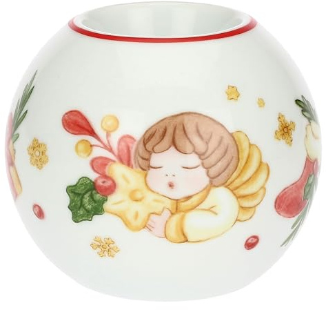THUN, Teelichthalter in Form Einer Weihnachtskugel aus Porzellan, Kollektion Weihnachtsüberraschungen, Sammlerstück, Geschenkidee zu Weihnachten, 10 x 8,7 cm