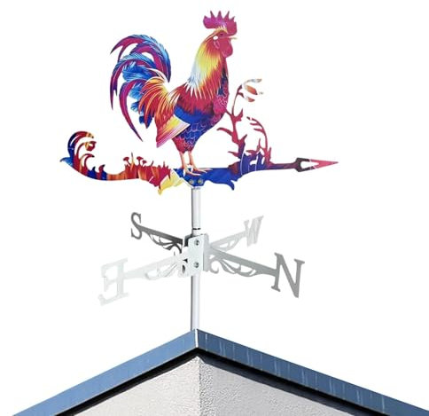 Veleta Vento Animali Colorati | Decorazioni Veleta | Schermo di direzione del Vento a Forma di Gallo in Metallo per Giardino, Soffitto, Patio, Fattoria