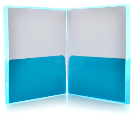 Carpeta Dossier De Presentación Con Tarjetero Personalizable – 2 Grandes Apartados Para Tus Documentos Tamaño A4 y Folio Para Hasta 50 Hojas - Material 100% Reciclable By Office Box. (Azul)