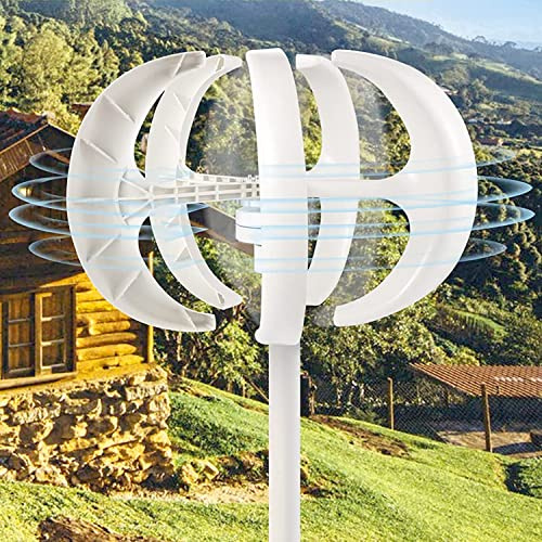 Aerogenerador Eolico 3000W 12V 24V Turbina Eólica Vertical Kit Wind Turbine Generador Vertical Trifásico De Imán Permanente Ca Con Controlador,para Casa,Granja,Autocaravana,Barcos,White-12V