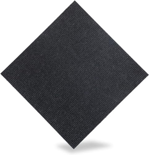 Teppichfliesen Selbstklebend Teppichfliesen für zu Hause, 12/18/20 Zoll, Selbstklebende Teppichfliesen, abziehen und aufkleben, Mehrzweck, quadratische Bodenmatte, für Glatte Böden, 10 Stück (schwarz