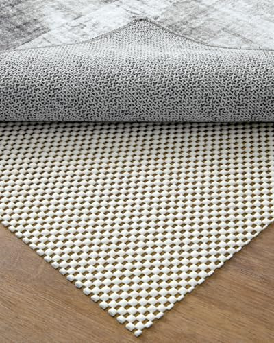 DEXI Rug Pad Gripper for Hardwood Tile Floor, 3x8 Non Slip Under Carpet Padding Cushioned, Waterproof Thick Walking Pads for Area Rugs, White