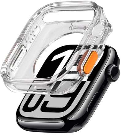 TYEMLM Klockfodral för Apple Watch S10 42 mm 46 mm utan skärmskydd Full HD TPU Bumper Cover för iWatch Series 10 klockfodral(Transparency,S10 46mm)