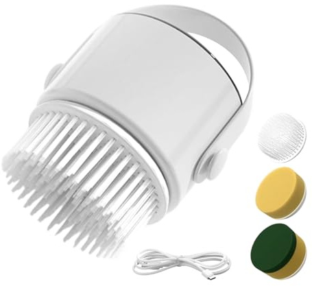 Mbiyhgta Cepillo de limpieza eléctrico | 1200 mAh Batería recargable con cabezales reemplazables | Limpiador automático inalámbrico potente para azulejos y cuarto de baño | 3 cabezales de repuesto