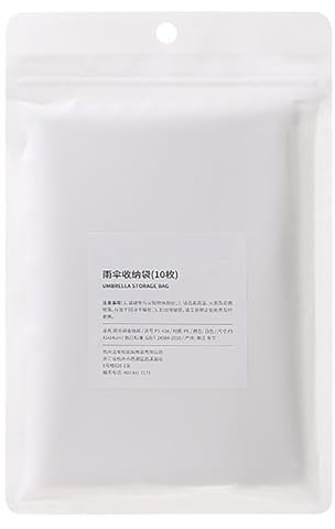 ANKROYU Sac de Rangement pour Parapluie extérieur, matériau PE translucide, Housse de Protection Pliable pour Parapluie Humide, pour Voyage, Camping, Plage, Paquet de 10