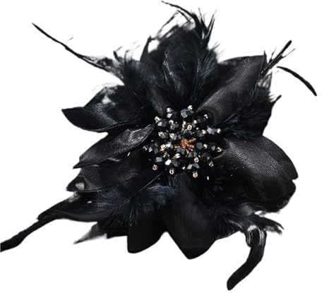 Broche Plume eleganta fjäder- och kristallbroscher för kvinnor tjejer, utsökta för fest bröllop, korsett tillbehör