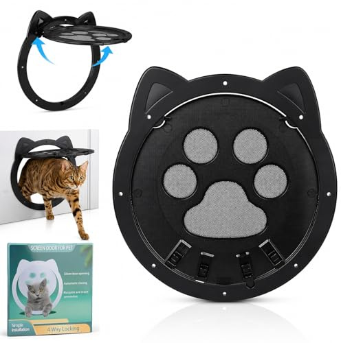 Kattlucka innerdörr ytterdörr hundlucka för insektsnät hundklaffar för dörrar fönster med magnet och lås