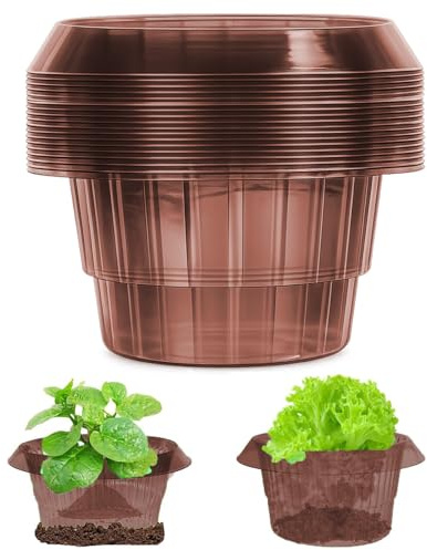 Collare per lumache, 15 pezzi, stabile recinzione per lumache in plastica, per aiuola rialzata, da giardino, riutilizzabile, repellente per insalata, cavolo e piante giovani, marrone