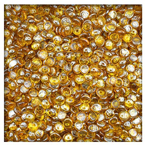 Kieskönig 2,5 kg Glasnuggets Glassteine Muggelsteine Mosaiksteine Tischdeko 17-19 mm Bernstein