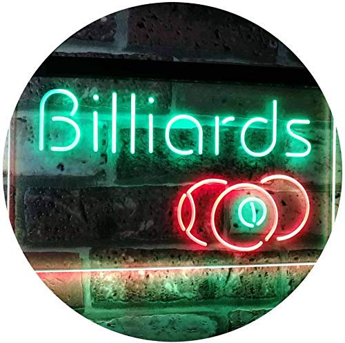 ADVPRO Billiards 9 Ball Game Room Pool Snooker Décor Man Cave Dual Color LED Barlicht Neonlicht Lichtwerbung Neon Sign Grün & Rot 600 x 400mm st6s64-i2590-gr