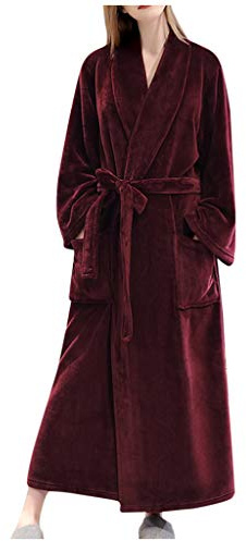 Susenstone Peignoir Femme Polaire Sexy Hiver Chaud Pyjama Flanelle Chic Robe De Chambre Longue Kimono Femme Nuit Pas Cher VêTements De Nuit