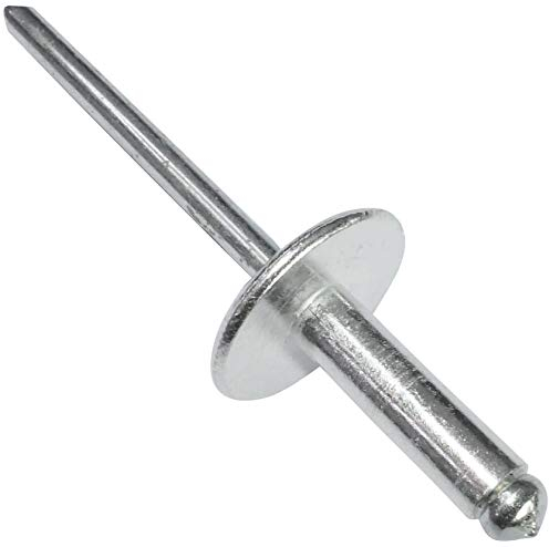 AERZETIX - C48177 - Satz von 100 Blindnieten blindniet Ø4.8x16mm mit großkopf 16mm - DIN 7337 C - popnieten - nieten mit bruchfest stange - aus aluminium stahl
