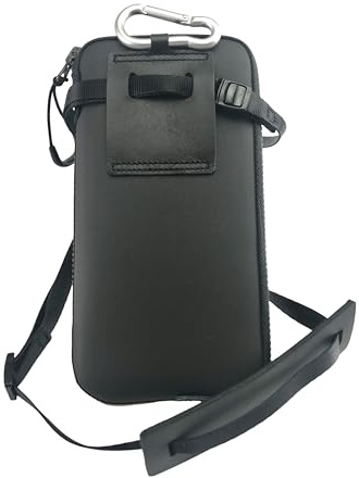 OneJoy Crossbody Phone Pouch with Clip on, Lightweight Neoprene Cell Phone Bag with Smooth Zipper, Inner Pocket & Strap, Fits Phones up to 6.3 inch [ Carbon ]