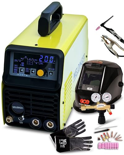 Aktion Schweißinverter WELDINGER WE 2003P ACDC mit WIG-Set Druckregler Schweißhelm 5 Jahre Garantie