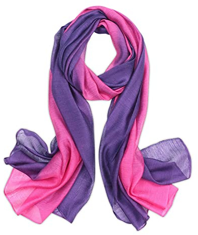 LumiSyne Seidenschal Damen Farbverlauf Baumwolle Leinen Seidentuch Mode Eleganten Leichte Weich Halstuch Sonnencreme Stola Ganzjährig