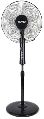 Suinga Ventilador De Pie 60W | 3 Velocidades Ajustables | Color Negro Elegante | Potente Flujo De Aire | Bajo Consumo Energia