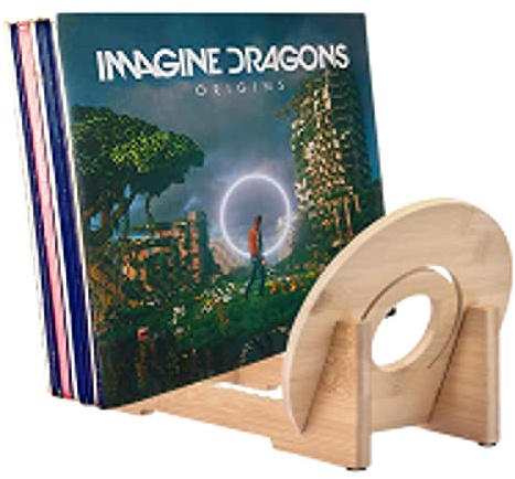 Jomewory Schallplatten Aufbewahrung, Schallplattenständer, Schallplattenregal mit Rillen für 50 Vinyl Schallplatten LPs Zeitschrift, Home Decoration und Lagerung Zubehör
