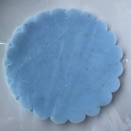 70 Stück Tüllkreise Rund Blau, Feenschleier Blau Tüll Organza Runde Schleier, Runde Organza Tüll Hochzeit Gunst Schleier, Gastgeschenke Hochzeit Organzabeutel für süßigkeiten Party