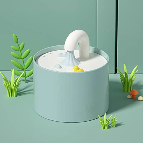Fuente Automática De Cerámica para Mascotas, Bebedero para Gatos con Bomba Ultrasilenciosa para Gatos, Porcelana Multimascota para Gatos,Verde