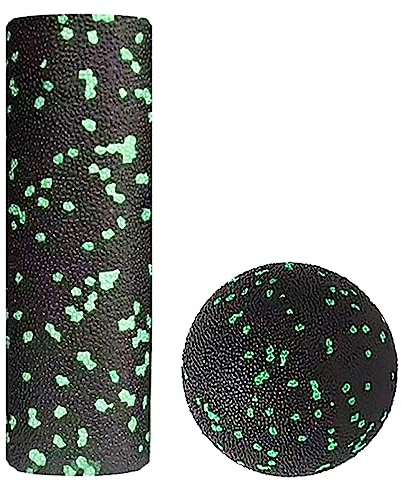 Mini Faszienrolle Klein und Massageball, Massage Faszienbälle für Selbstmassage - Ideal für Fuß, Nacken, Schulter, Arm, Wade, Rücken, Wirbelsäule, Bein Faszientraining Muskelmassage (Grün)