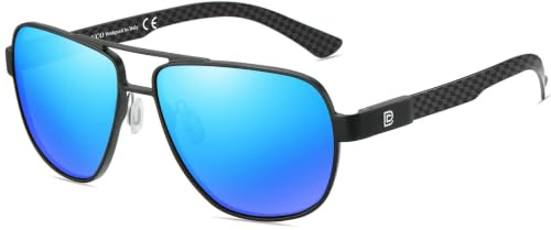 DUCO Cool Polarisierte Sonnenbrille Für Männer Mit UV-Schutz - Kohlefaser Tempel Herren Sonnenbrille Zum Fahren 3051