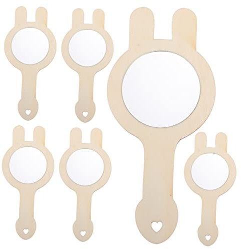 EXCEART 6stücke Handspiegel Für Mädchen Unfertige Kleine Spiegel Bemalen Und Gestalten Bastelset Für Kreative Mädchen Und Jungen Für Bastel Und Geburtstagspartys