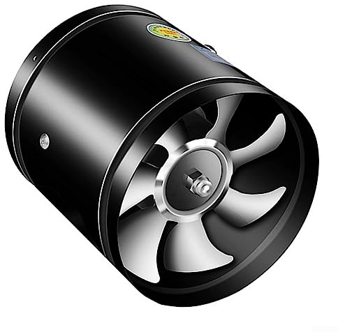 6” Duct Exhaust Fan, Low Noise Inline Booster Exhaust Fan, Multifunctional Powerful Mute Extractor Ventilator, for Home Kitchen Bathroom Warehouse Garage Ventilation - Black