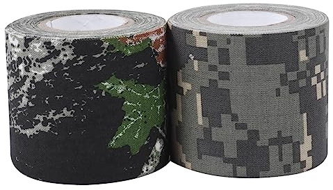 BESPORTBLE 2stücke Selbsthaftendes Camouflage Tape Multifunktionale Fixierbinde Für Outdoor-aktivitäten Notfallverbände Und Werkzeug-schutz Leicht Elastisch Und Rutschfest Für Jagd Sport