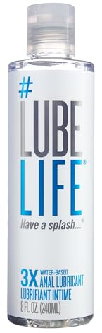 LUBELIFE 3X Anal Lube – Extra Thick Water Based Lube for Men, Women & Couples – Non-Sticky, Toy & Condom Compatible Personal Lubricant, 8 Fl Oz