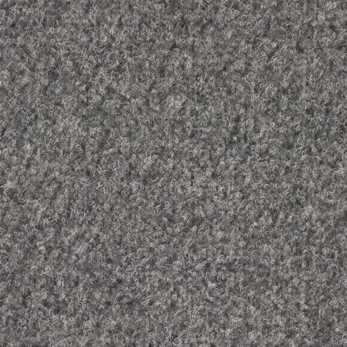 Rasenteppich grau 4 m breit Kunstrasen in Dunkelgrau mit Noppen wetterfest Kunstrasenteppich Meterware für Balkon