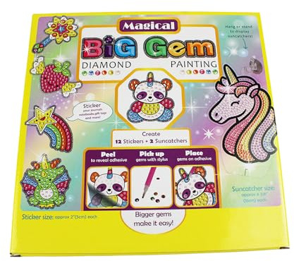 Pracht Creatives Hobby Diamond Painting Box Magical, für 12 Sticker und 2 Fensterbilder mit magischen Motiven, Bastelset zum Malen mit Glitzersteinen, für Kinder ab 8 Jahren