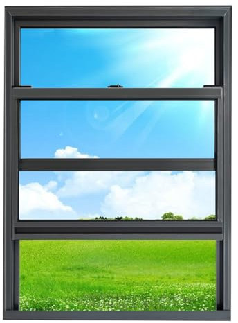 HJLKDYM Offene Jalousien, Einfach Aufgehängte Schuppenfenster, Gehärtetes Aluminium-Schiebefenster, Versenkte Schiebefenster Für Scheunen Und Garagen(50x100cm)