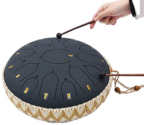 BAMFY Stahlzungentrommel 13 Zoll 15 Noten Professionell Handpan Für Anfänger Erwachsene Kinder Mit Notenbuch, Trommelschlegel Und Tragetasche(C)